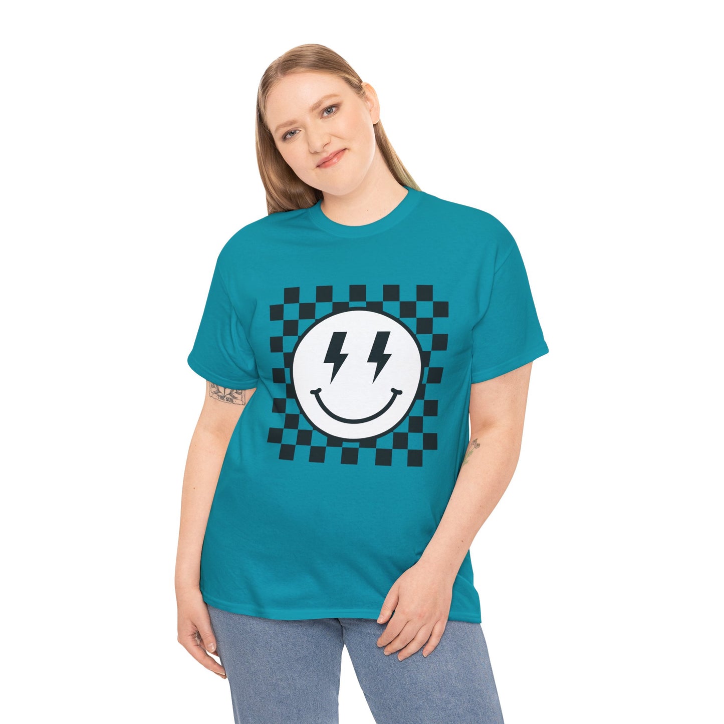 Checkered Smiley Lightning Unisex Tee