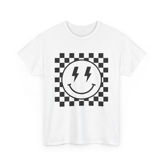 Checkered Smiley Lightning Tee