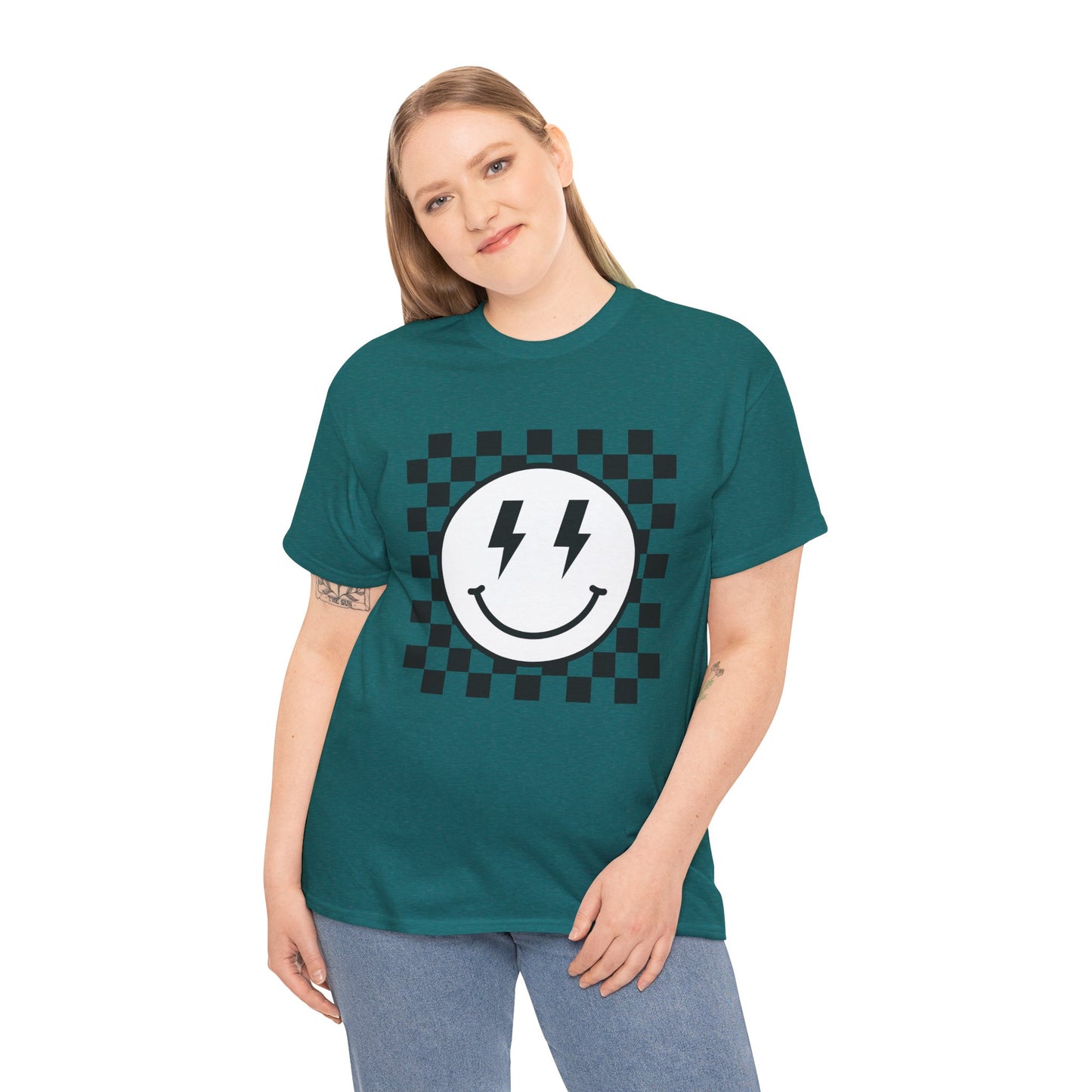 Checkered Smiley Lightning Unisex Tee