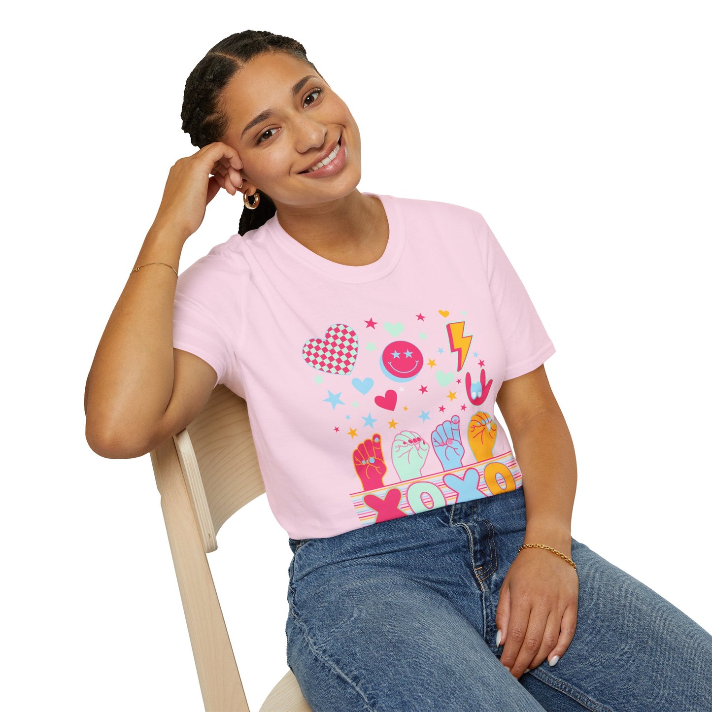 Retro ASL XOXO Hearts & Stars Tee