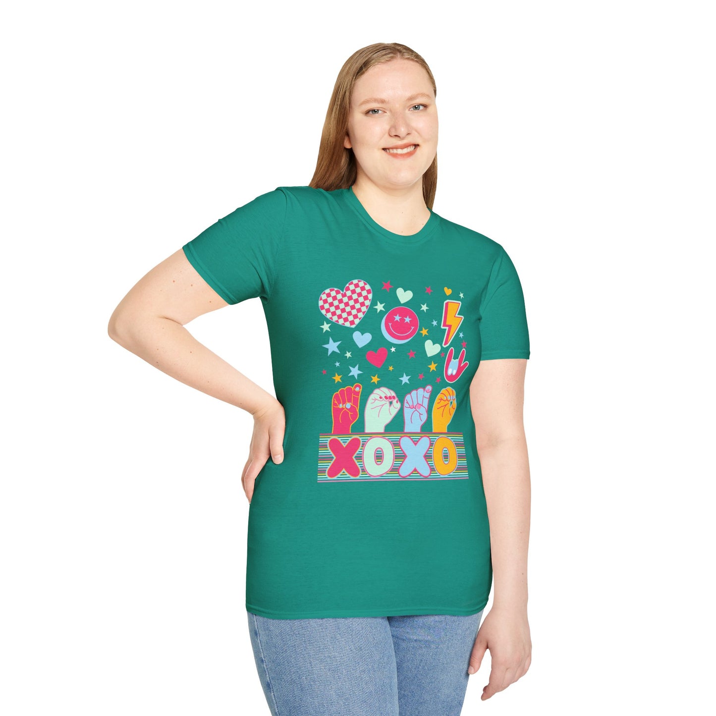Retro ASL XOXO Hearts & Stars Tee