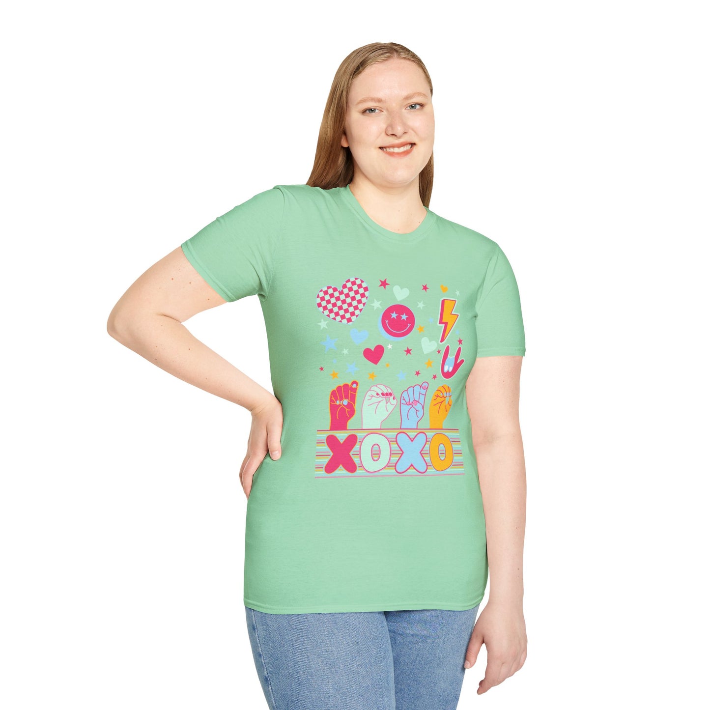 Retro ASL XOXO Hearts & Stars Tee