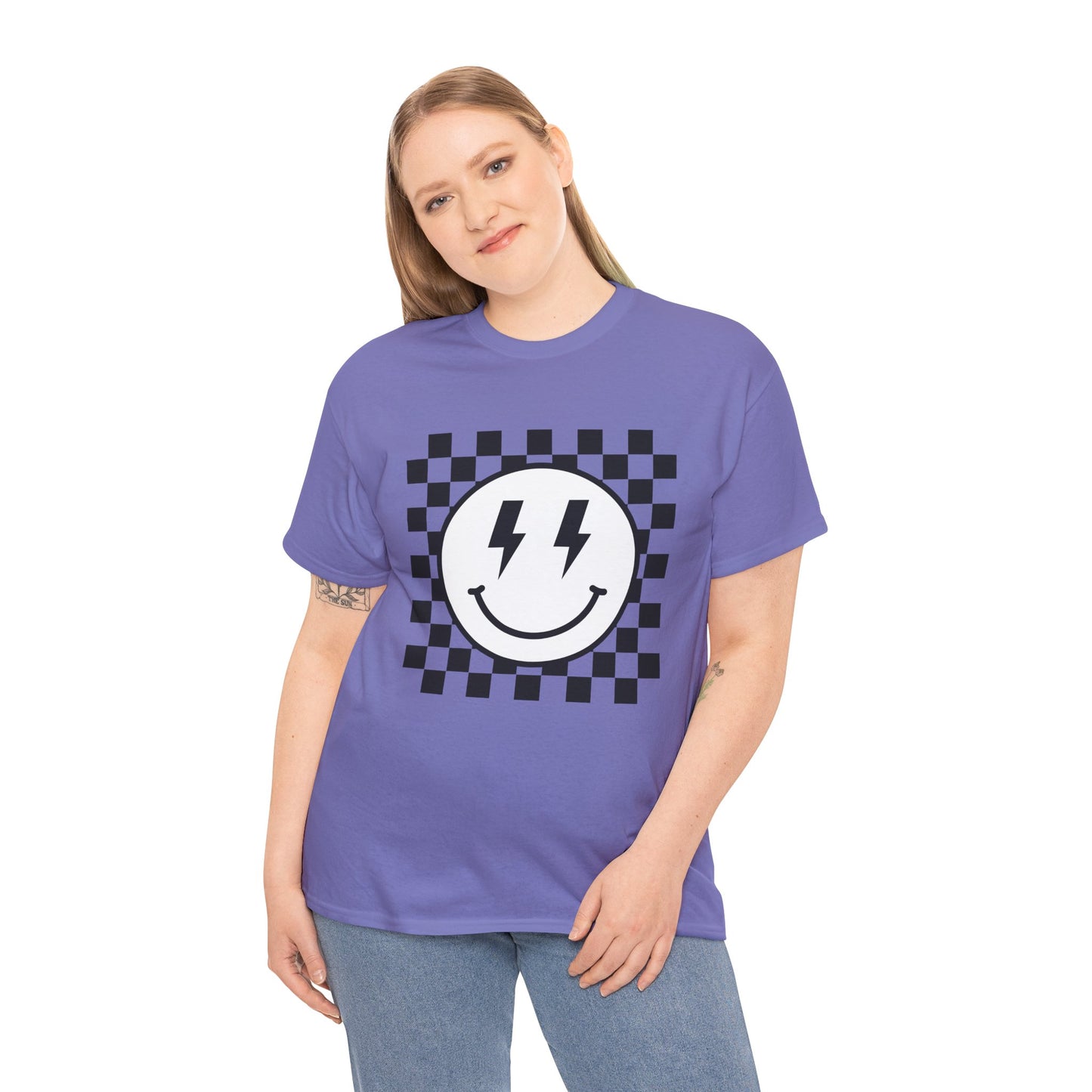 Checkered Smiley Lightning Unisex Tee