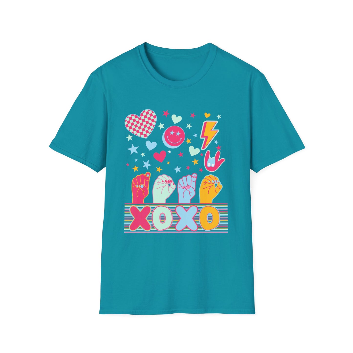 Retro ASL XOXO Hearts & Stars Tee