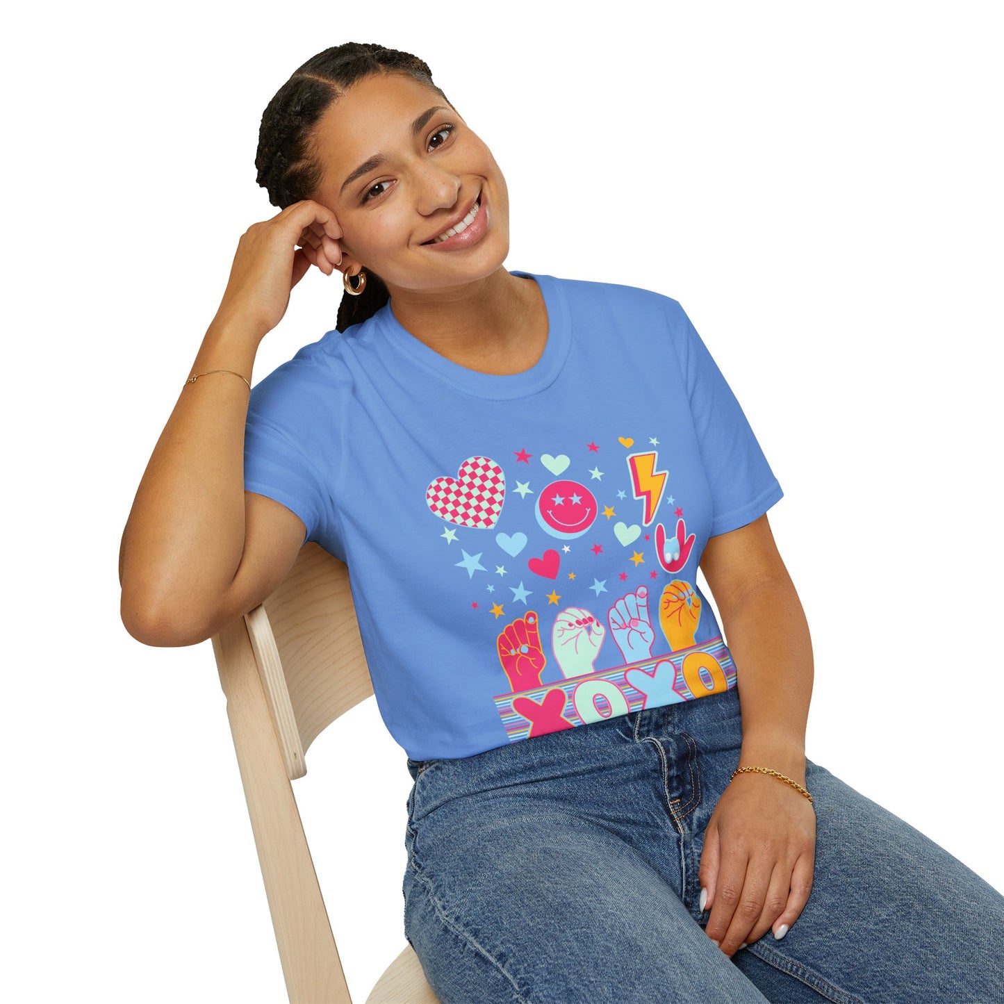 Retro ASL XOXO Hearts & Stars Tee