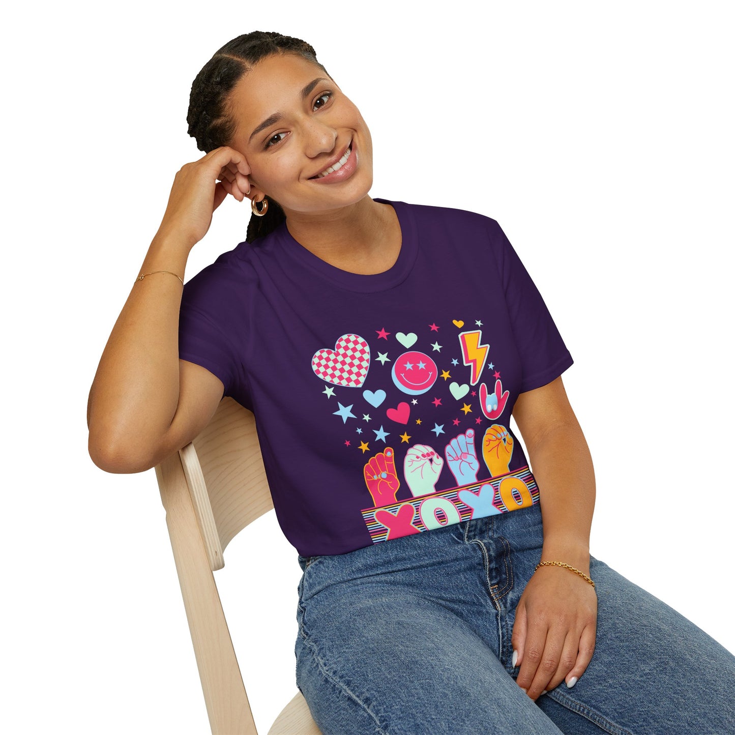 Retro ASL XOXO Hearts & Stars Tee
