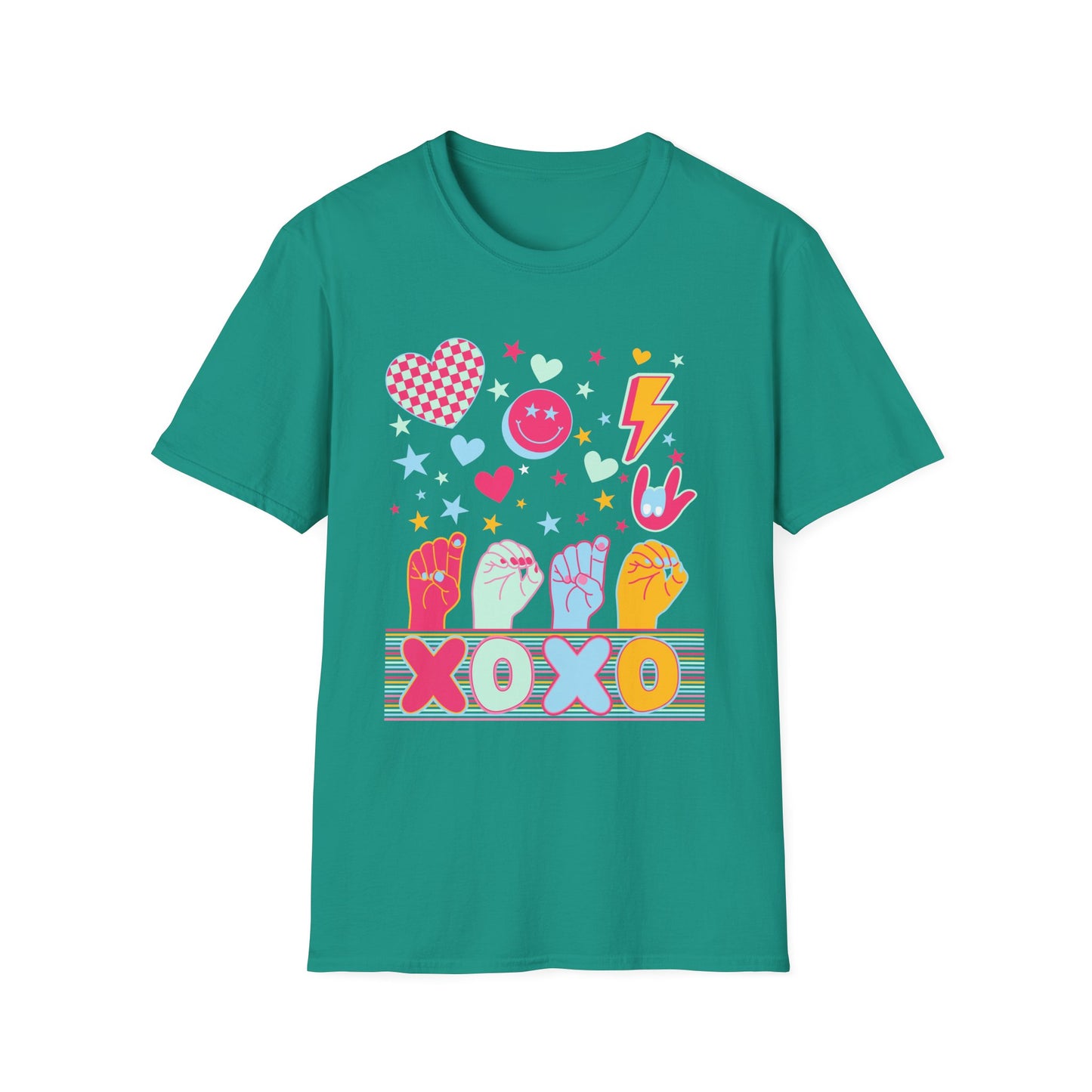 Retro ASL XOXO Hearts & Stars Tee