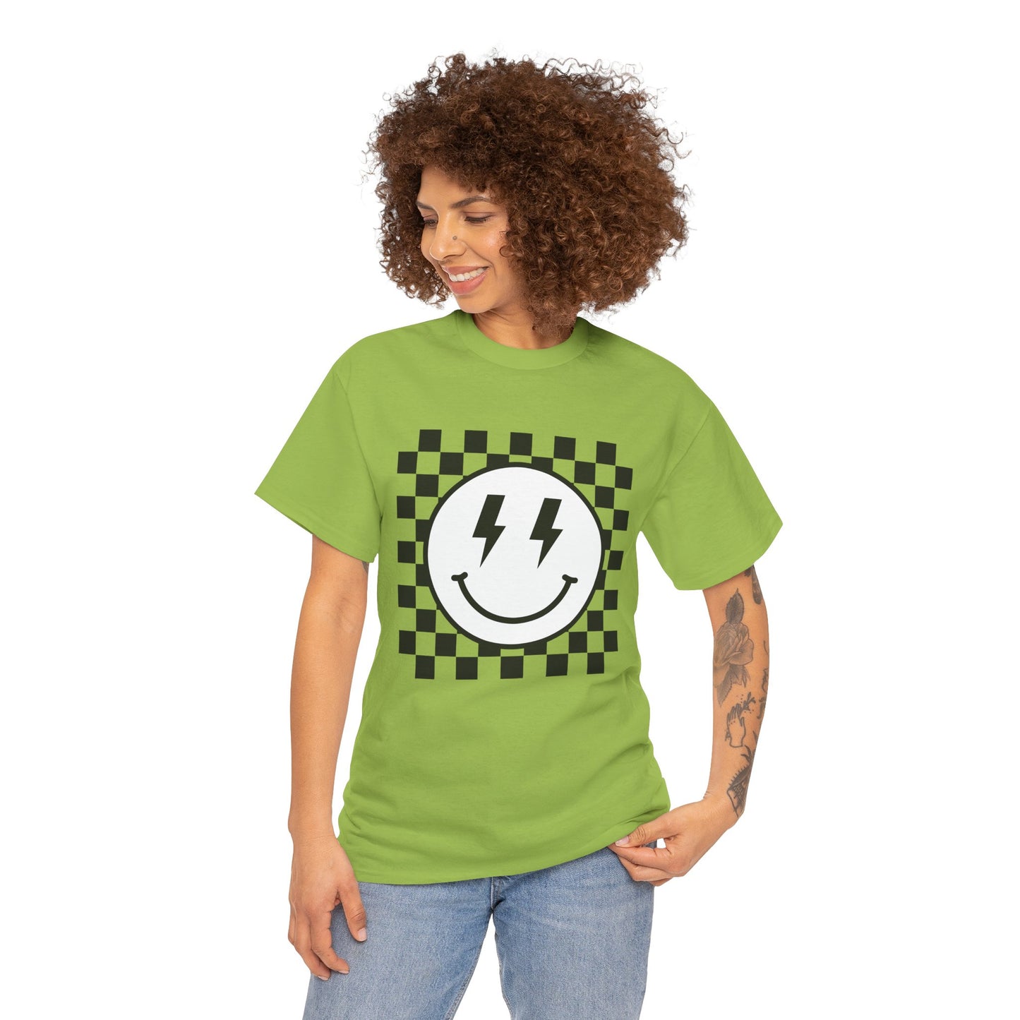 Checkered Smiley Lightning Unisex Tee
