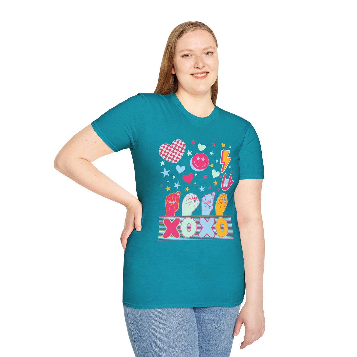 Retro ASL XOXO Hearts & Stars Tee