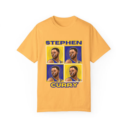 Stephen Curry Block-Style Colorful Portrait T-Shirt Basketball Streetwear