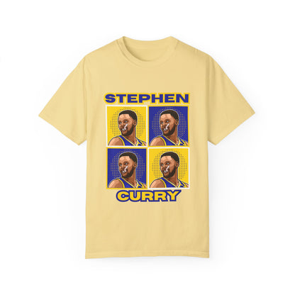 Stephen Curry Block-Style Colorful Portrait T-Shirt Basketball Streetwear