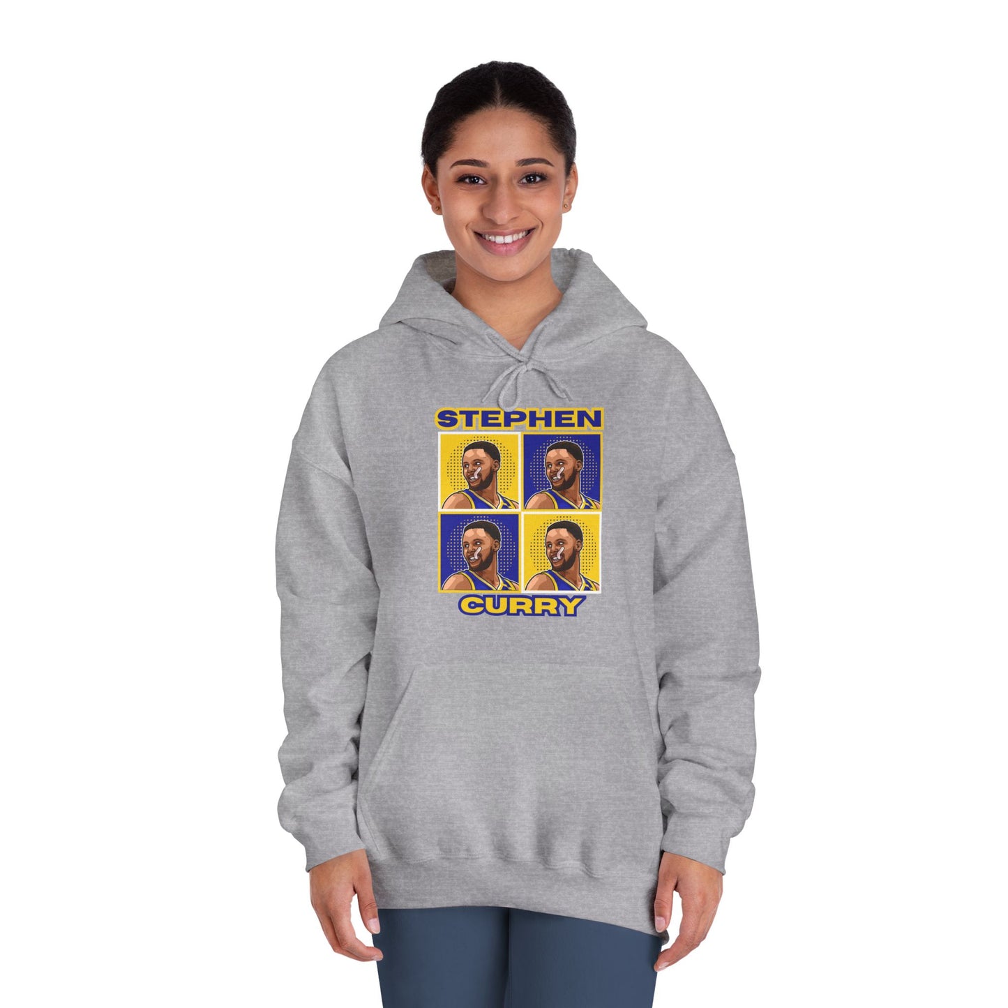 Stephen Curry Block-Style Colorful Portrait Hoodie Basketball Streetwear