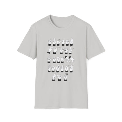 Sign Language Alphabet Unisex T-Shirt - Black and White ASL Letters