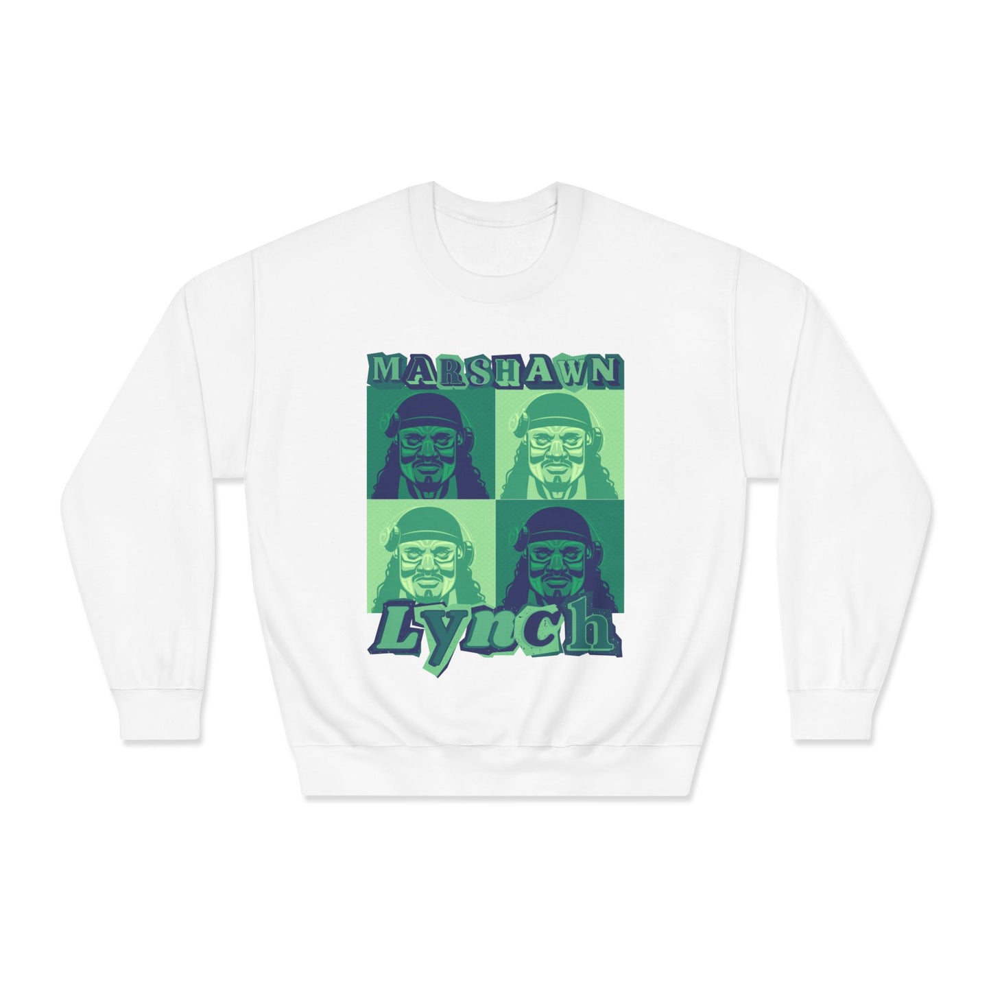 Copy of Marshawn Lynch Block-Style Colorful Portrait Sweatshirt – Bold Football Streetwear