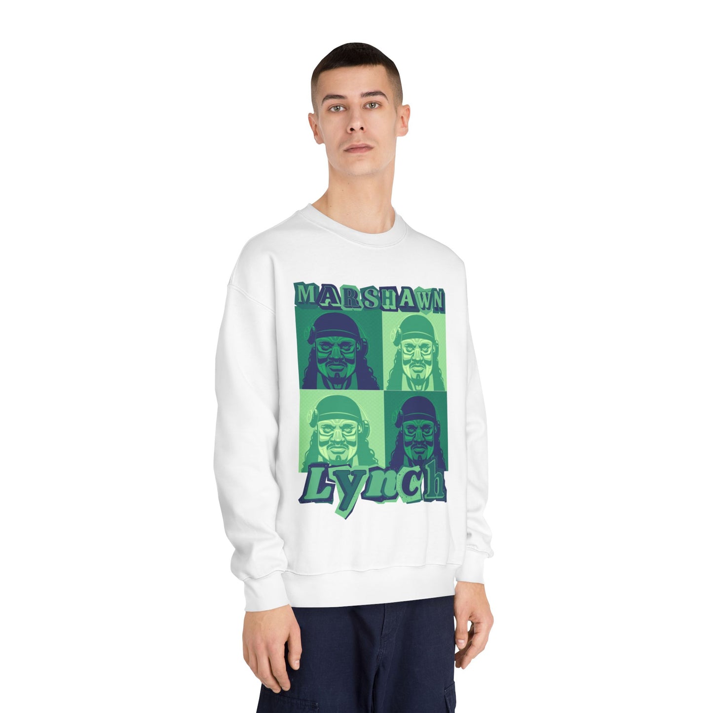 Copy of Marshawn Lynch Block-Style Colorful Portrait Sweatshirt – Bold Football Streetwear