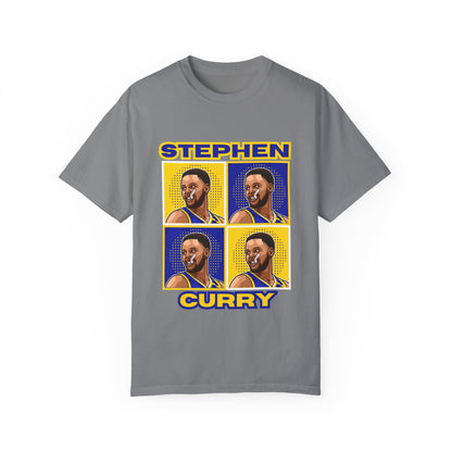 Stephen Curry Block-Style Colorful Portrait T-Shirt Basketball Streetwear