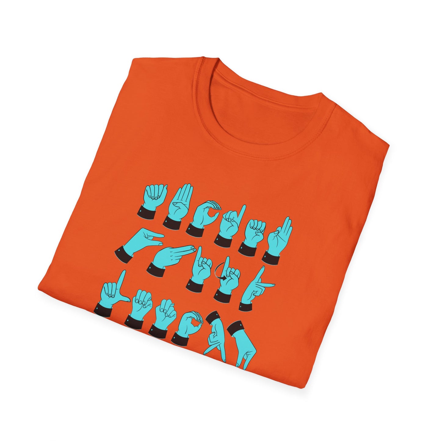 ASL Letters Teal & Black Unisex T-Shirt