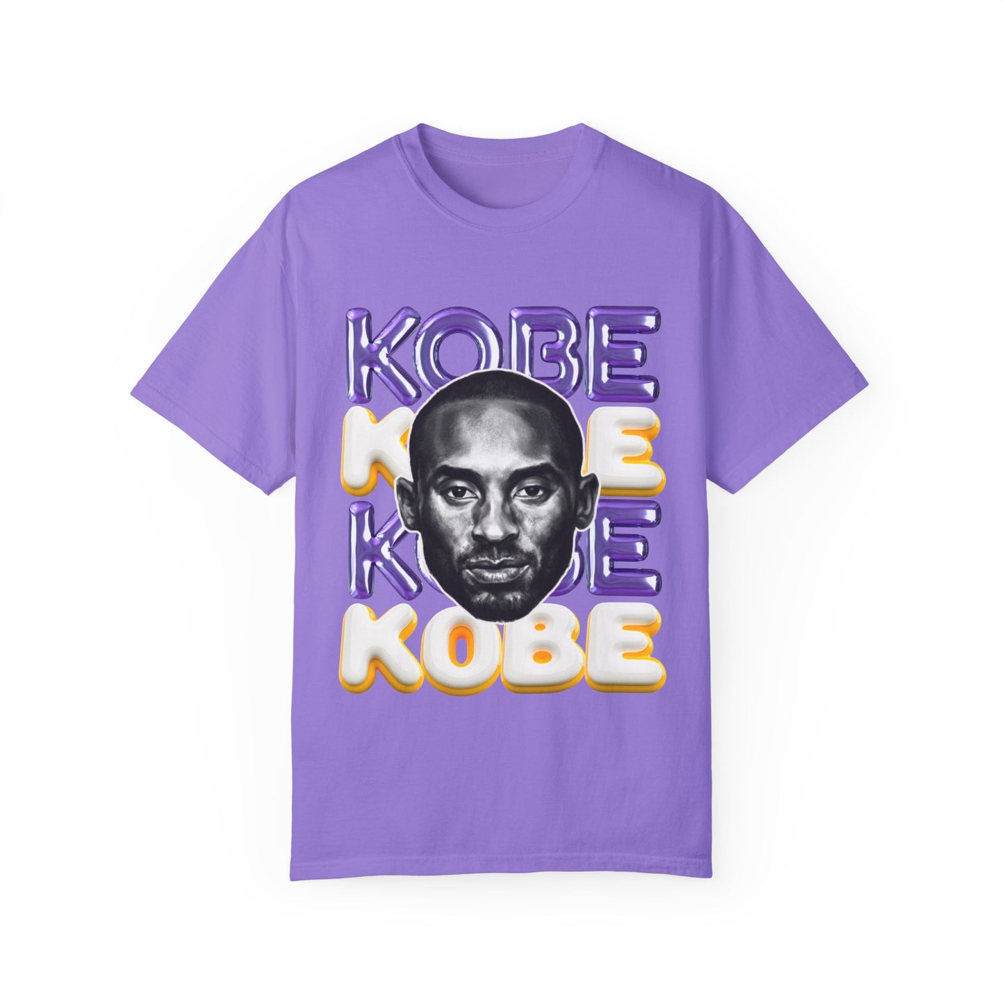 Kobe Bryant 3D Bubble Letter T-Shirt - Colorful Portrait & Bold Tribute Tee