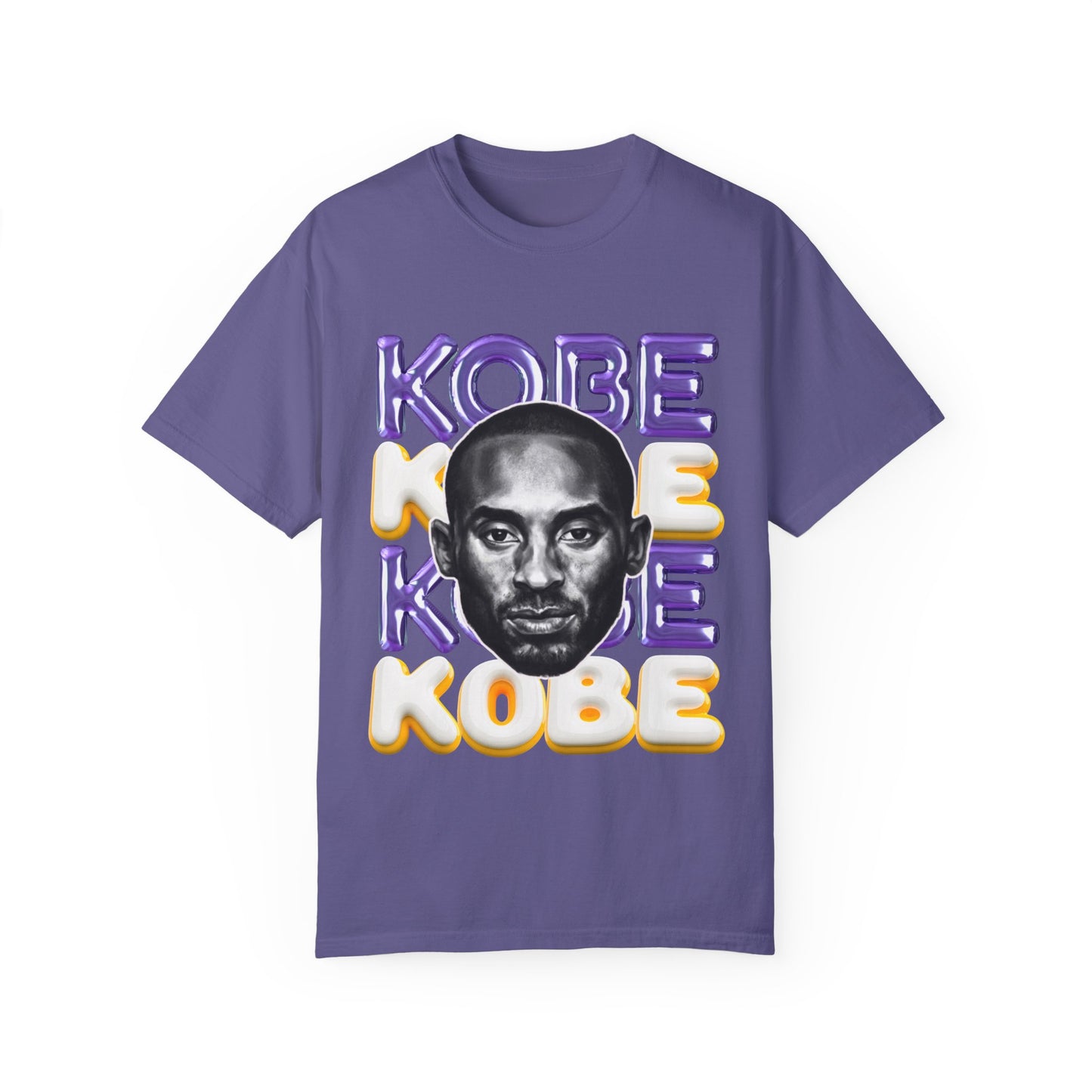 Kobe Bryant 3D Bubble Letter T-Shirt - Colorful Portrait & Bold Tribute Tee