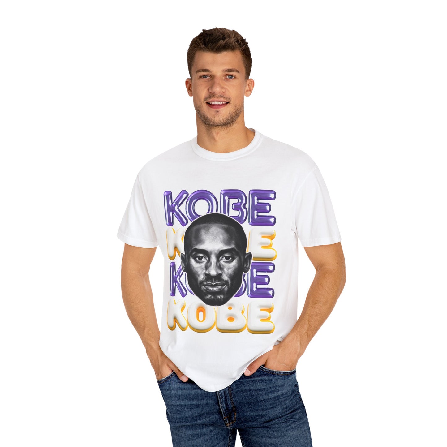 Kobe Bryant 3D Bubble Letter T-Shirt - Colorful Portrait & Bold Tribute Tee