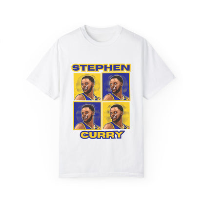 Stephen Curry Block-Style Colorful Portrait T-Shirt Basketball Streetwear