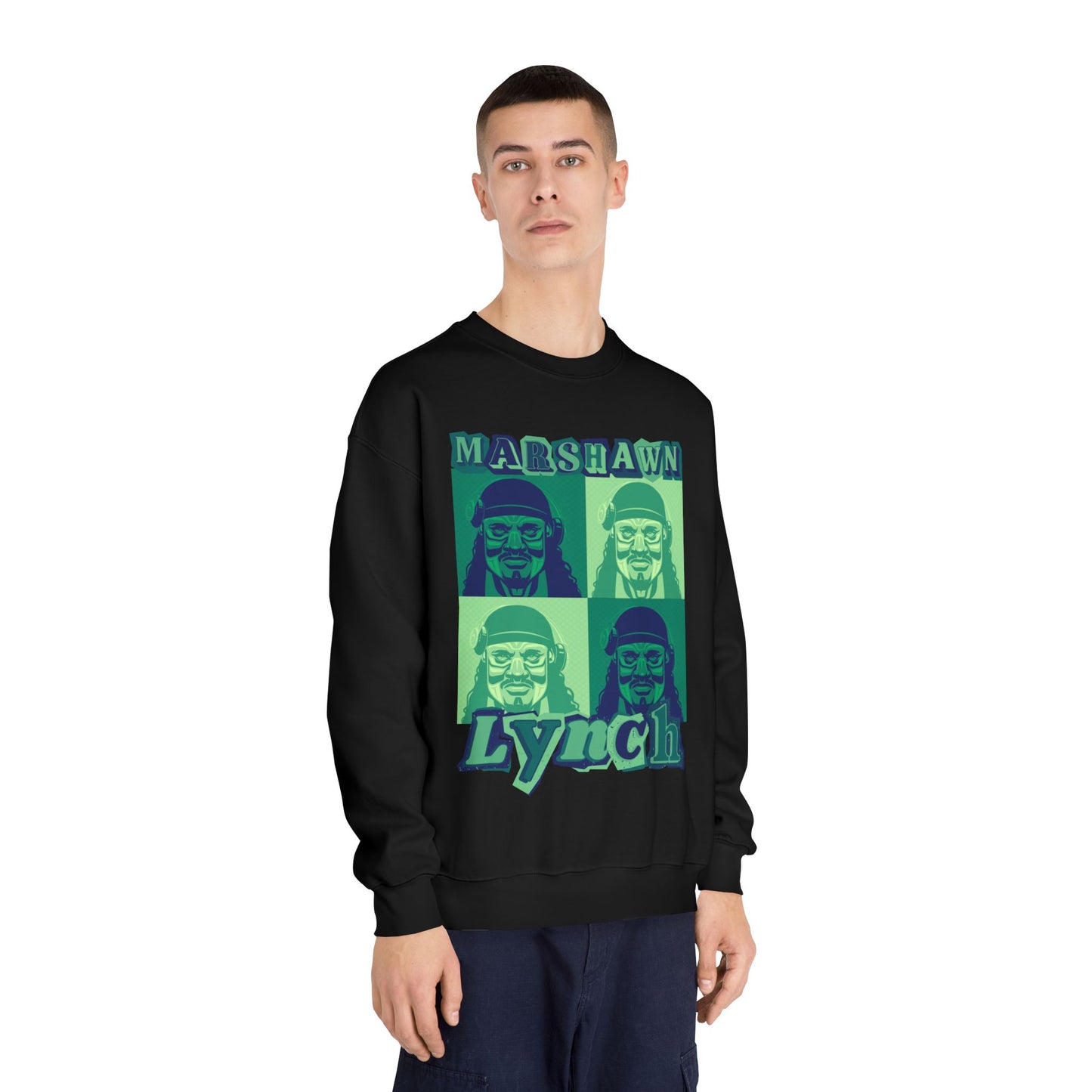 Copy of Marshawn Lynch Block-Style Colorful Portrait Sweatshirt – Bold Football Streetwear