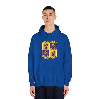 Stephen Curry Block-Style Colorful Portrait Hoodie Basketball Streetwear