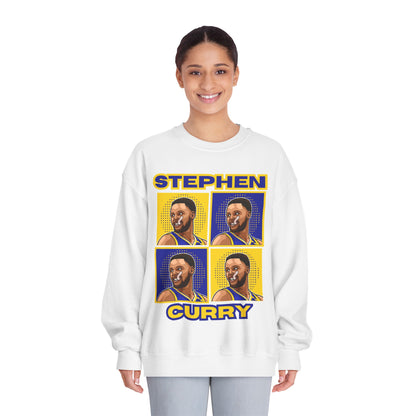 Stephen Curry Block-Style Colorful Portrait Sweatshirt Basketball Streetwear