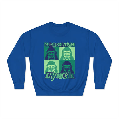 Copy of Marshawn Lynch Block-Style Colorful Portrait Sweatshirt – Bold Football Streetwear