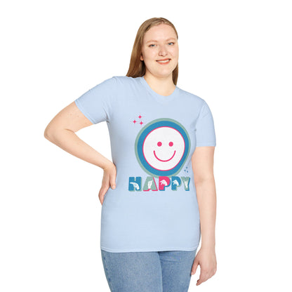 ASL Happy Smile Unisex Softstyle T-Shirt - Positive Vibes Apparel American Sign Language