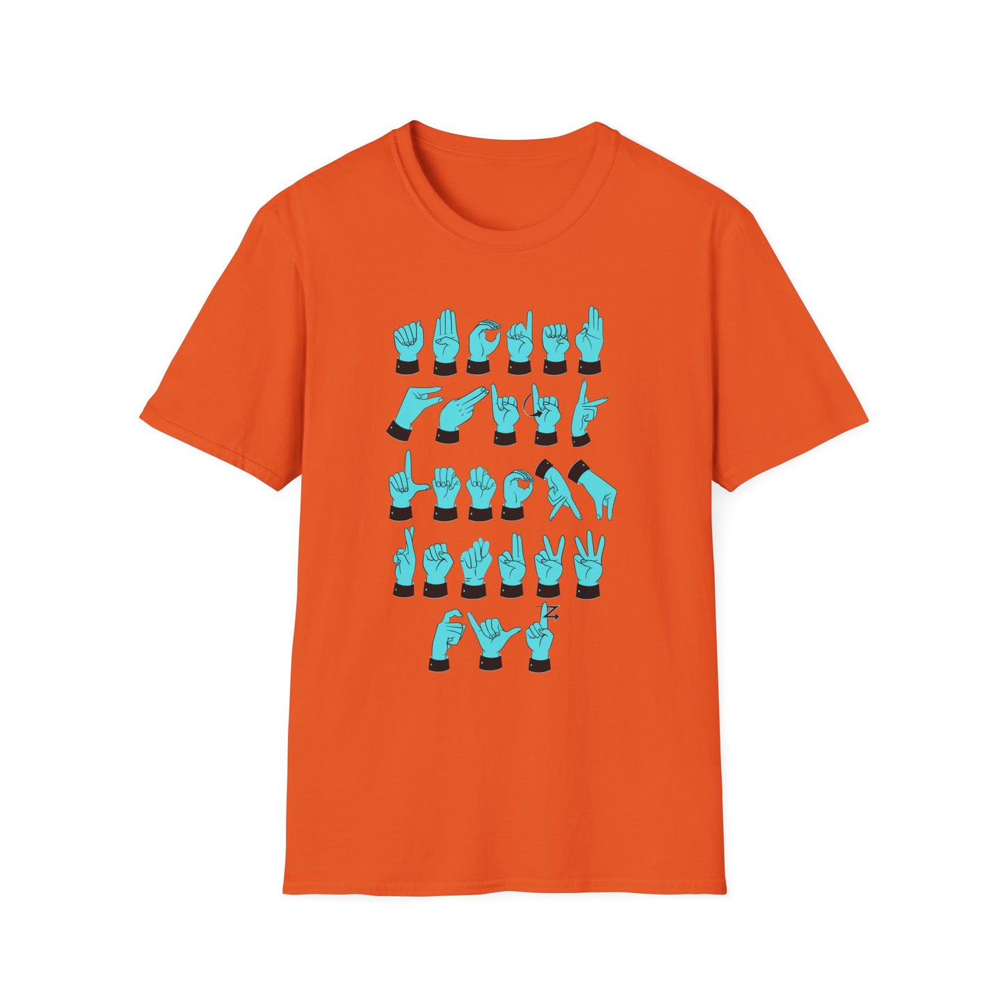 ASL Letters Teal & Black Unisex T-Shirt