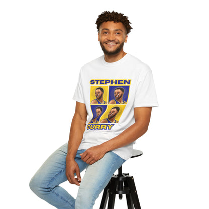 Stephen Curry Block-Style Colorful Portrait T-Shirt Basketball Streetwear