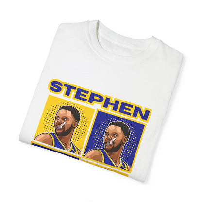 Stephen Curry Block-Style Colorful Portrait T-Shirt Basketball Streetwear