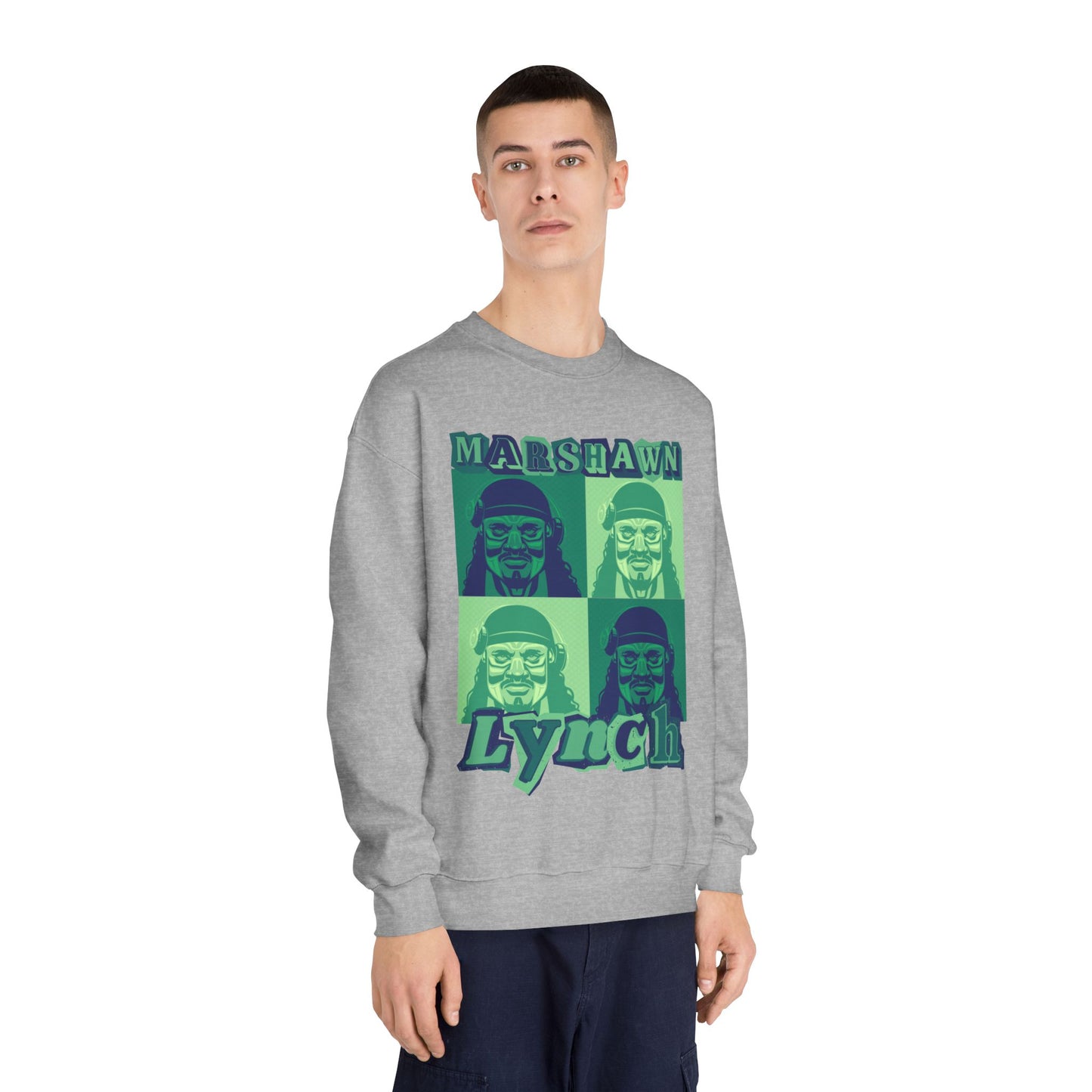 Copy of Marshawn Lynch Block-Style Colorful Portrait Sweatshirt – Bold Football Streetwear