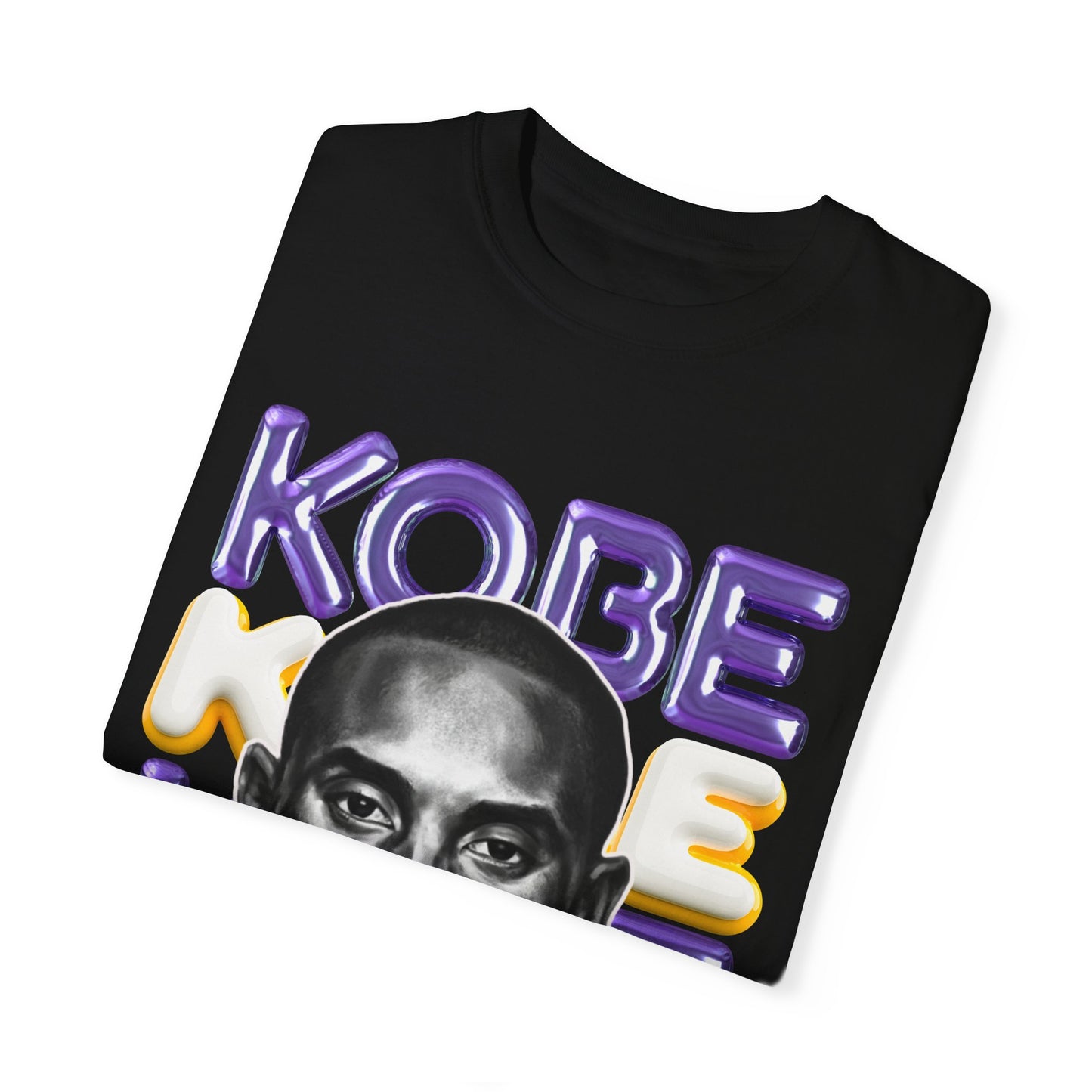 Kobe Bryant 3D Bubble Letter T-Shirt - Colorful Portrait & Bold Tribute Tee