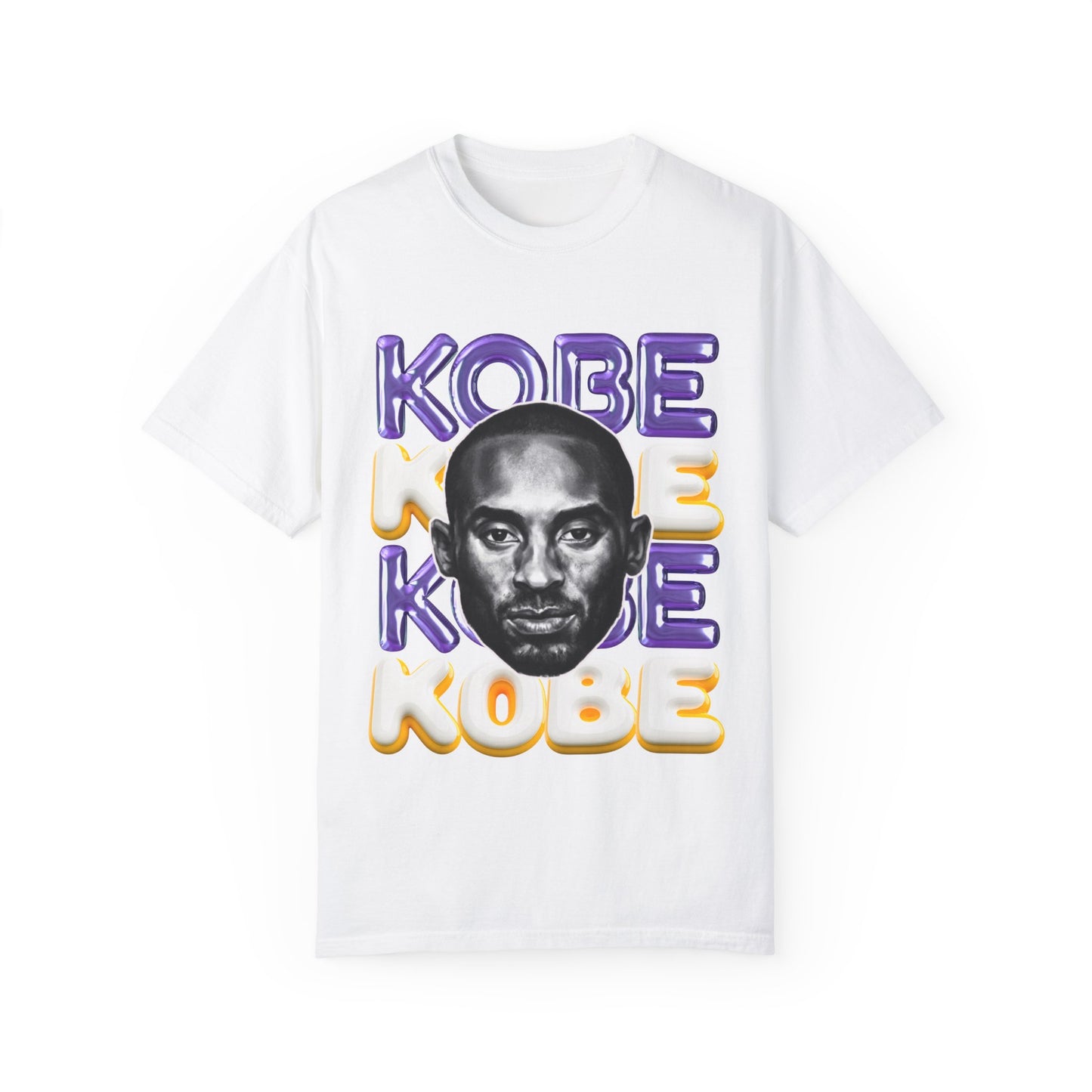 Kobe Bryant 3D Bubble Letter T-Shirt - Colorful Portrait & Bold Tribute Tee