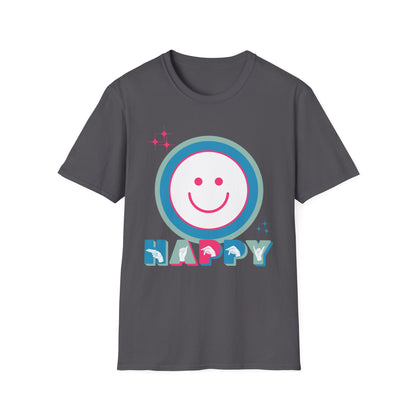 ASL Happy Smile Unisex Softstyle T-Shirt - Positive Vibes Apparel American Sign Language