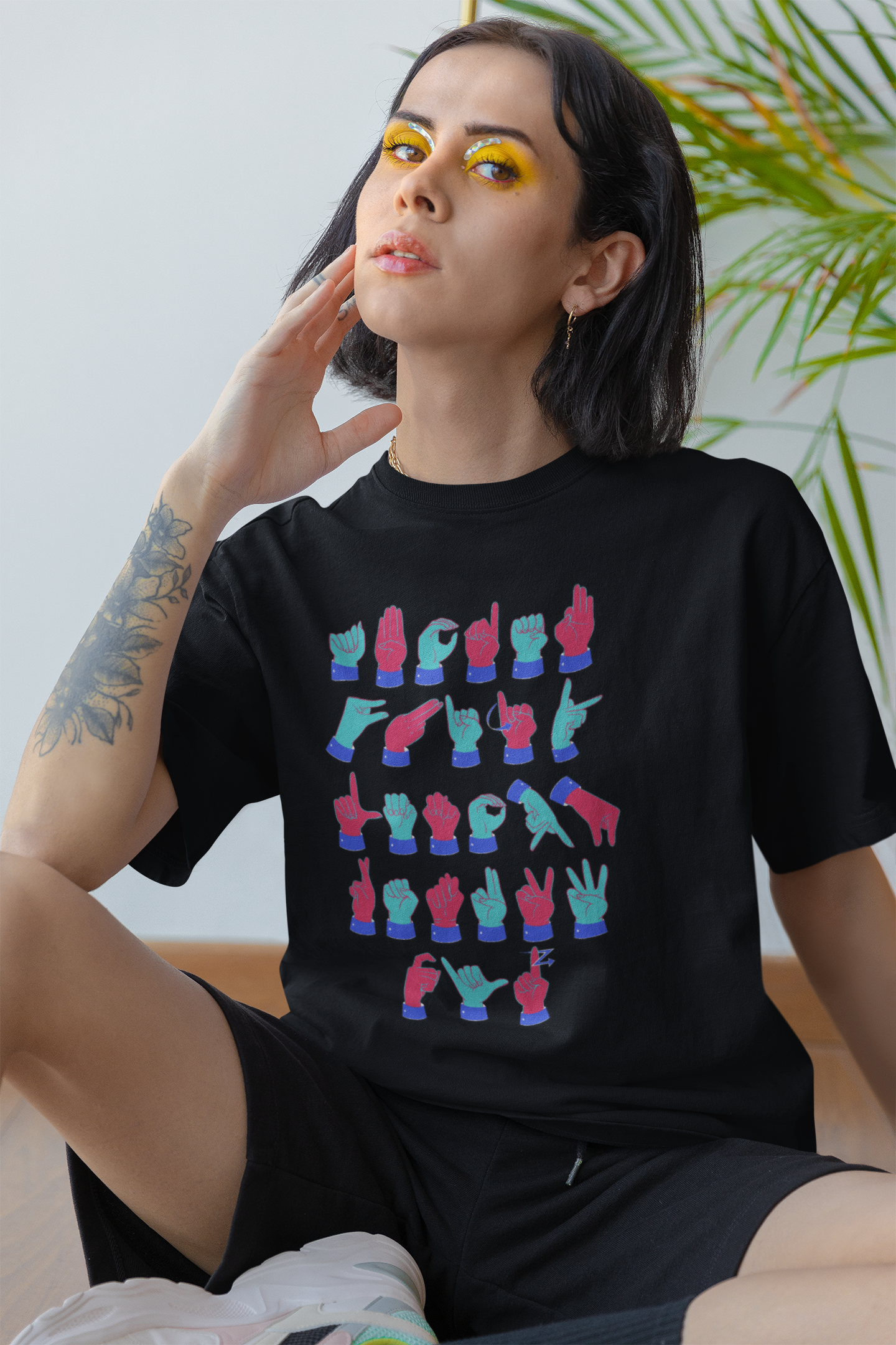 ASL Alphabet Pink & Blue Unisex T-Shirt