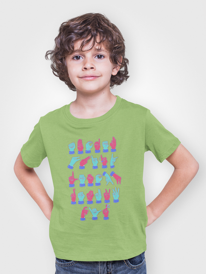 ASL Alphabet Pink & Blue Unisex T-Shirt