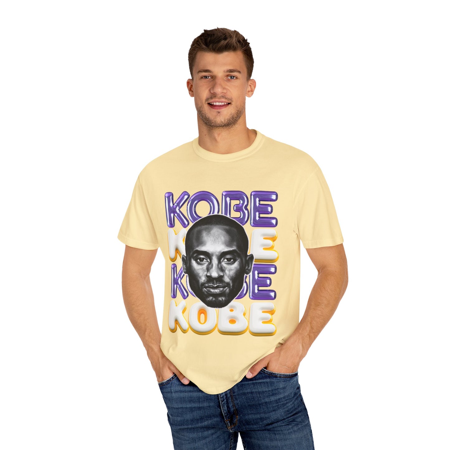 Kobe Bryant 3D Bubble Letter T-Shirt - Colorful Portrait & Bold Tribute Tee