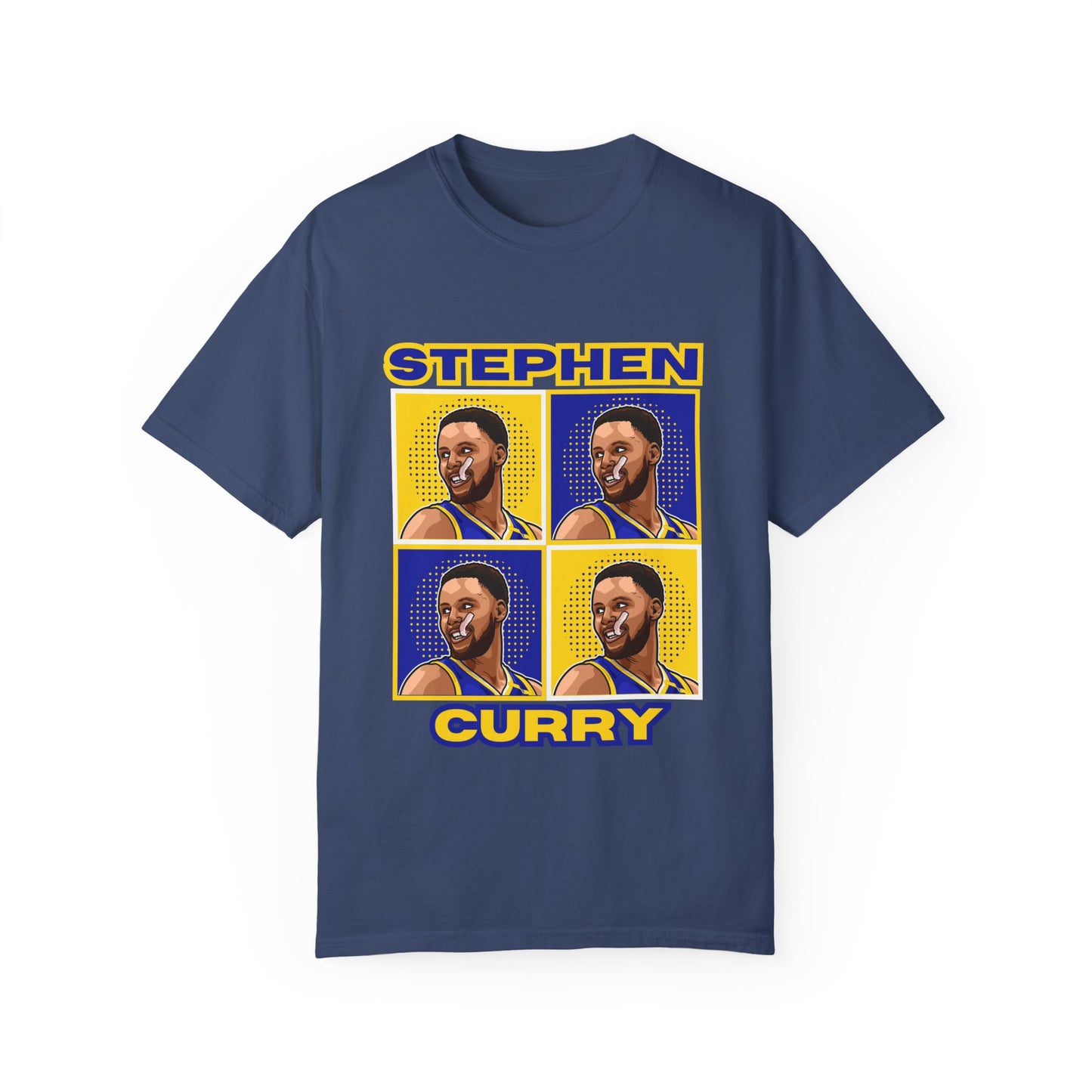 Stephen Curry Block-Style Colorful Portrait T-Shirt Basketball Streetwear