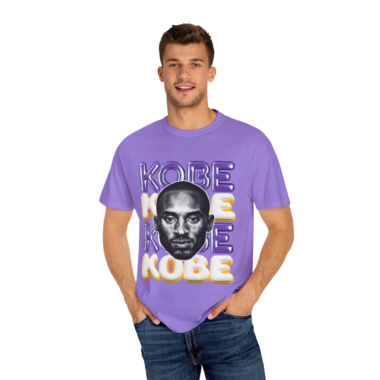 Kobe Bryant 3D Bubble Letter T-Shirt - Colorful Portrait & Bold Tribute Tee