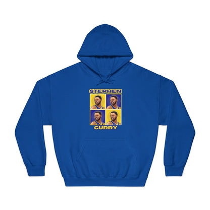 Stephen Curry Block-Style Colorful Portrait Hoodie Basketball Streetwear