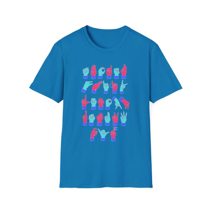 ASL Alphabet Pink & Blue Unisex T-Shirt