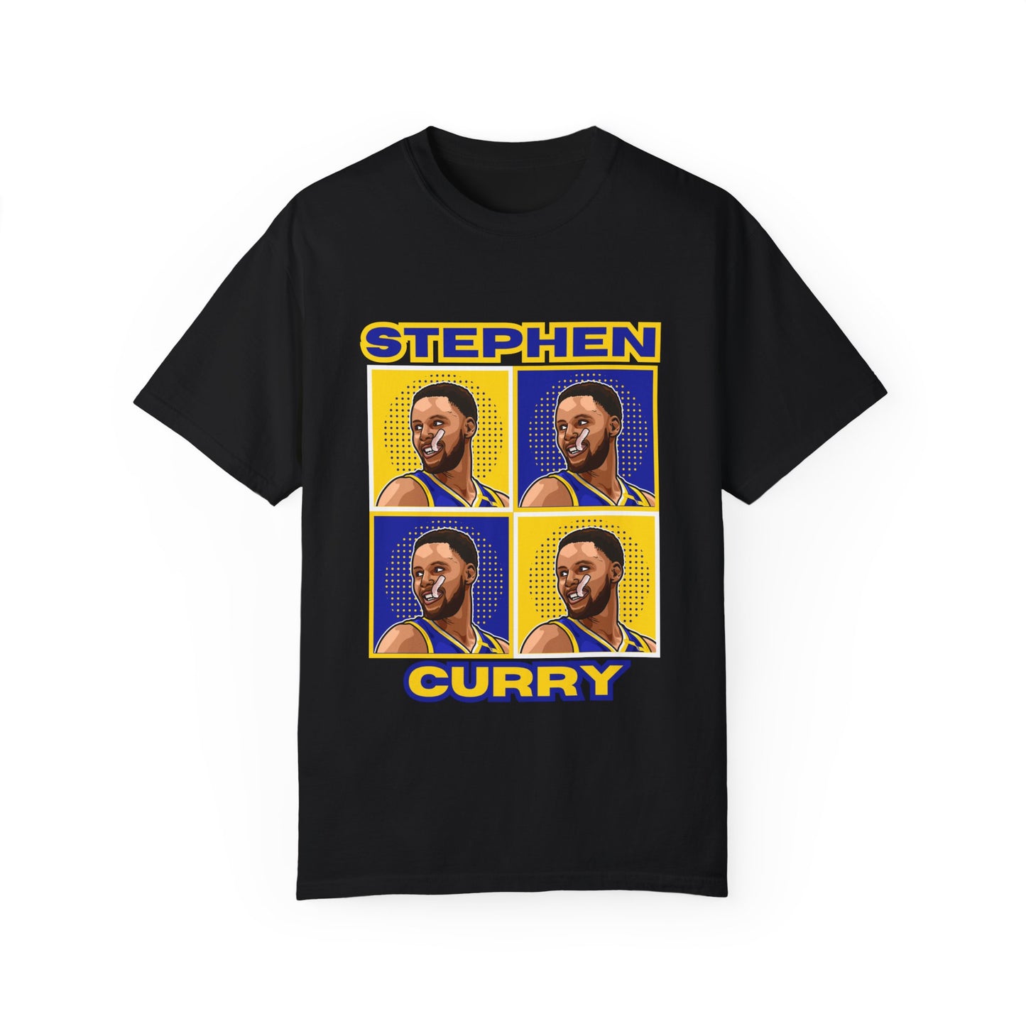 Stephen Curry Block-Style Colorful Portrait T-Shirt Basketball Streetwear