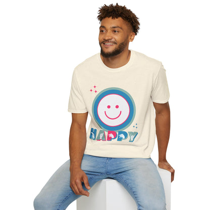 ASL Happy Smile Unisex Softstyle T-Shirt - Positive Vibes Apparel American Sign Language