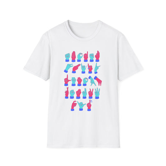 ASL Alphabet Pink & Blue Unisex T-Shirt