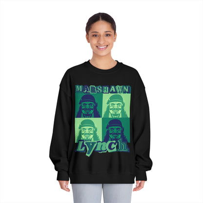 Copy of Marshawn Lynch Block-Style Colorful Portrait Sweatshirt – Bold Football Streetwear