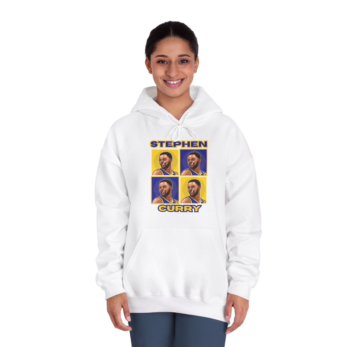 Stephen Curry Block-Style Colorful Portrait Hoodie Basketball Streetwear