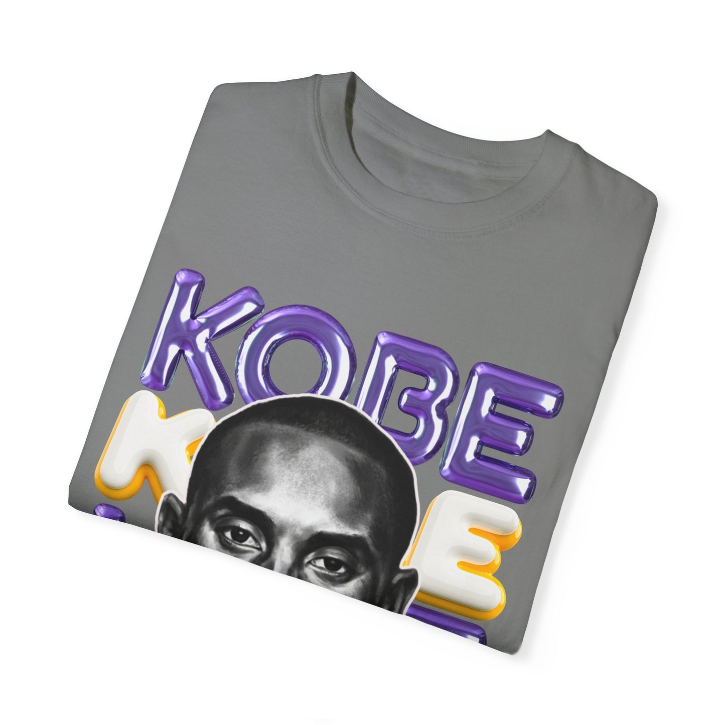 Kobe Bryant 3D Bubble Letter T-Shirt - Colorful Portrait & Bold Tribute Tee